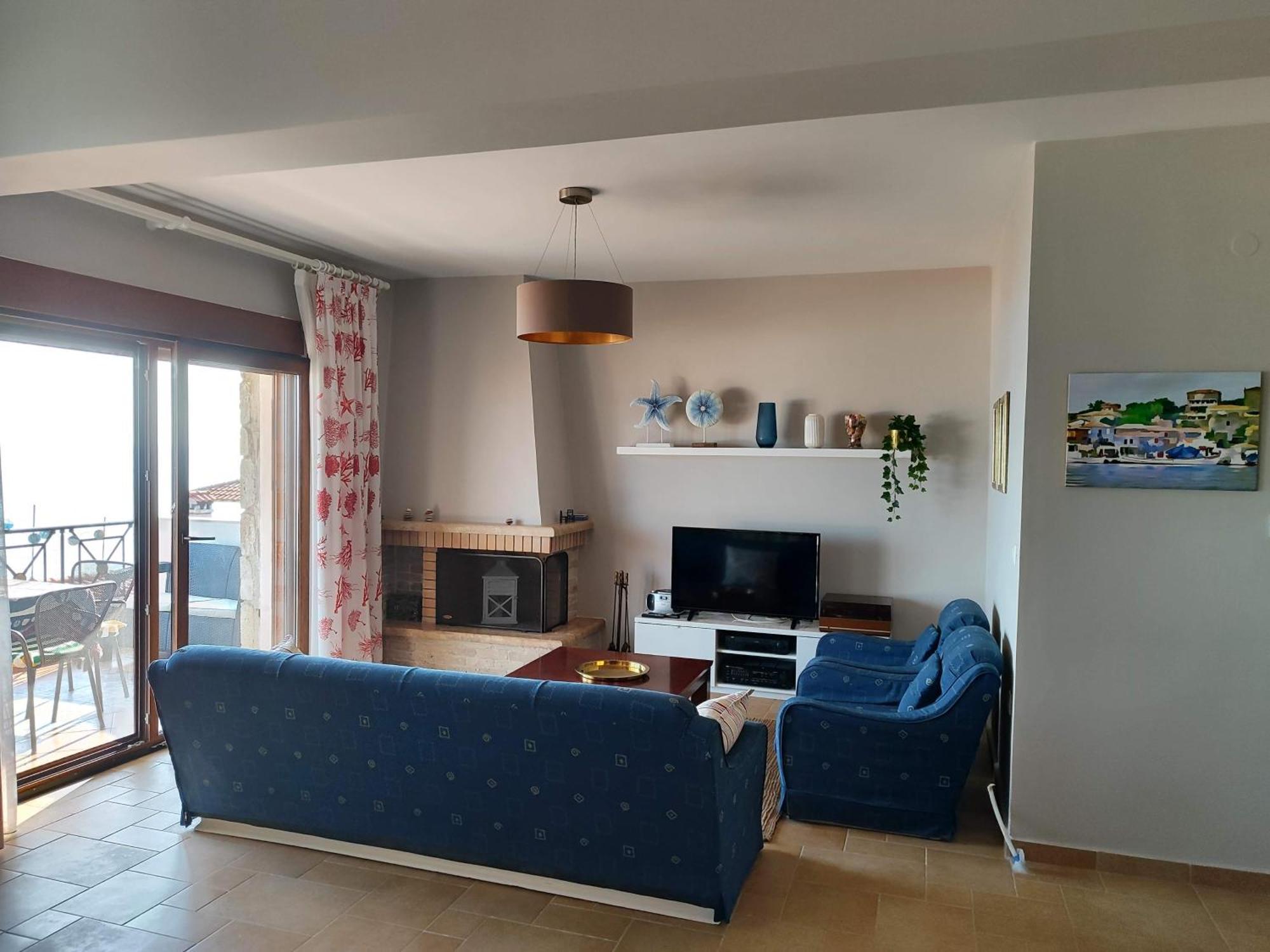 Navy Blue Apartment Nea Skioni Bagian luar foto