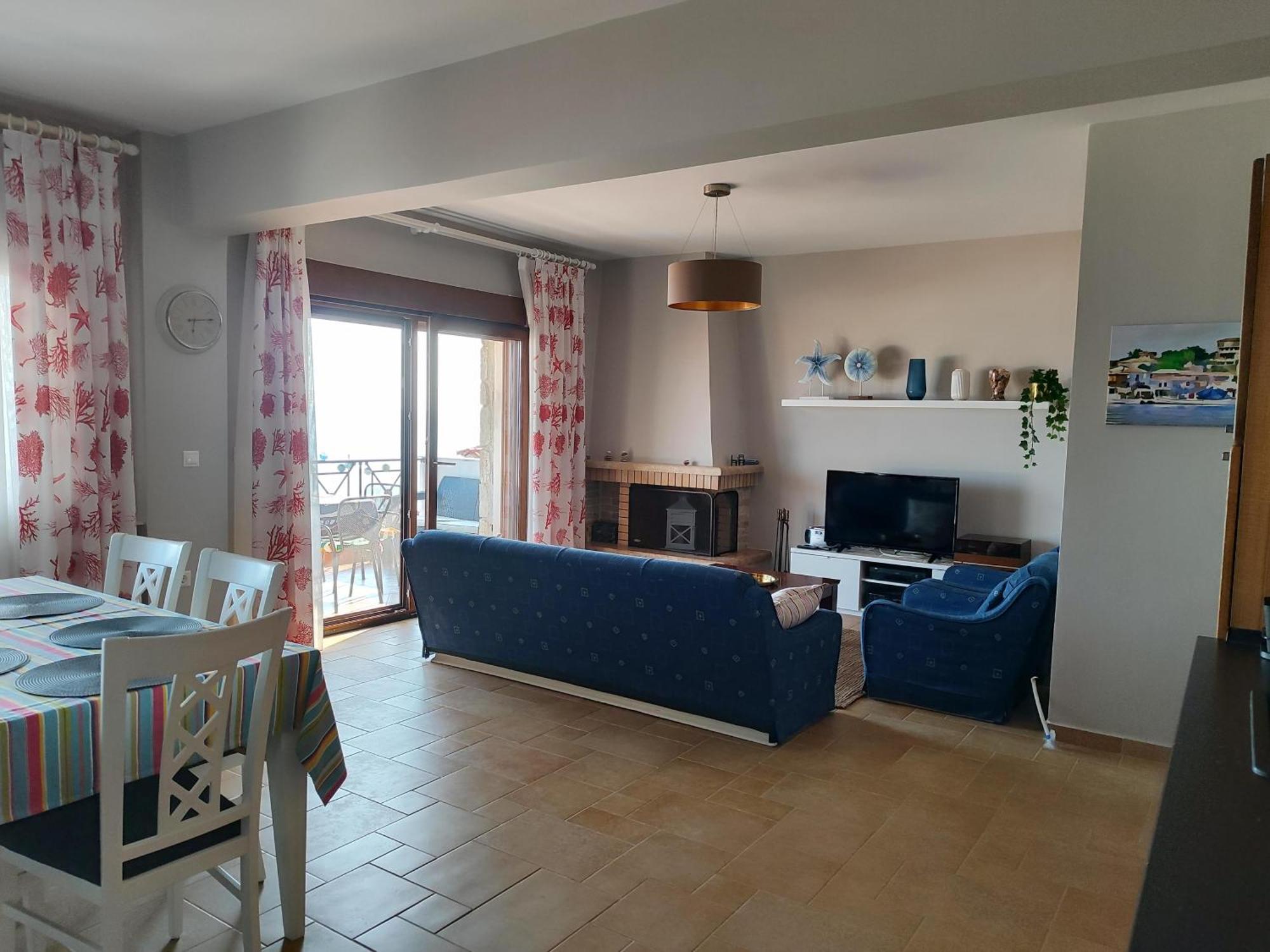 Navy Blue Apartment Nea Skioni Bagian luar foto