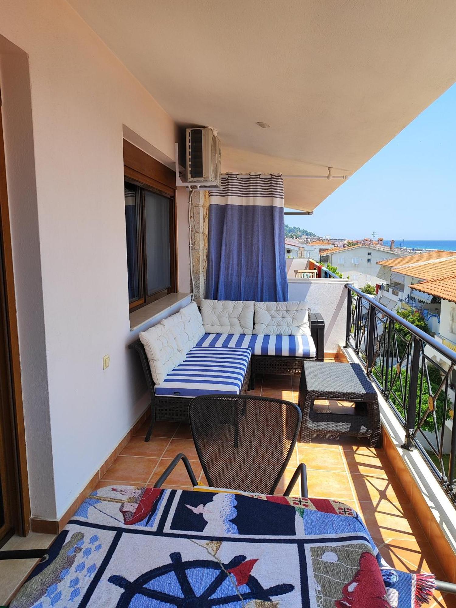 Navy Blue Apartment Nea Skioni Bagian luar foto