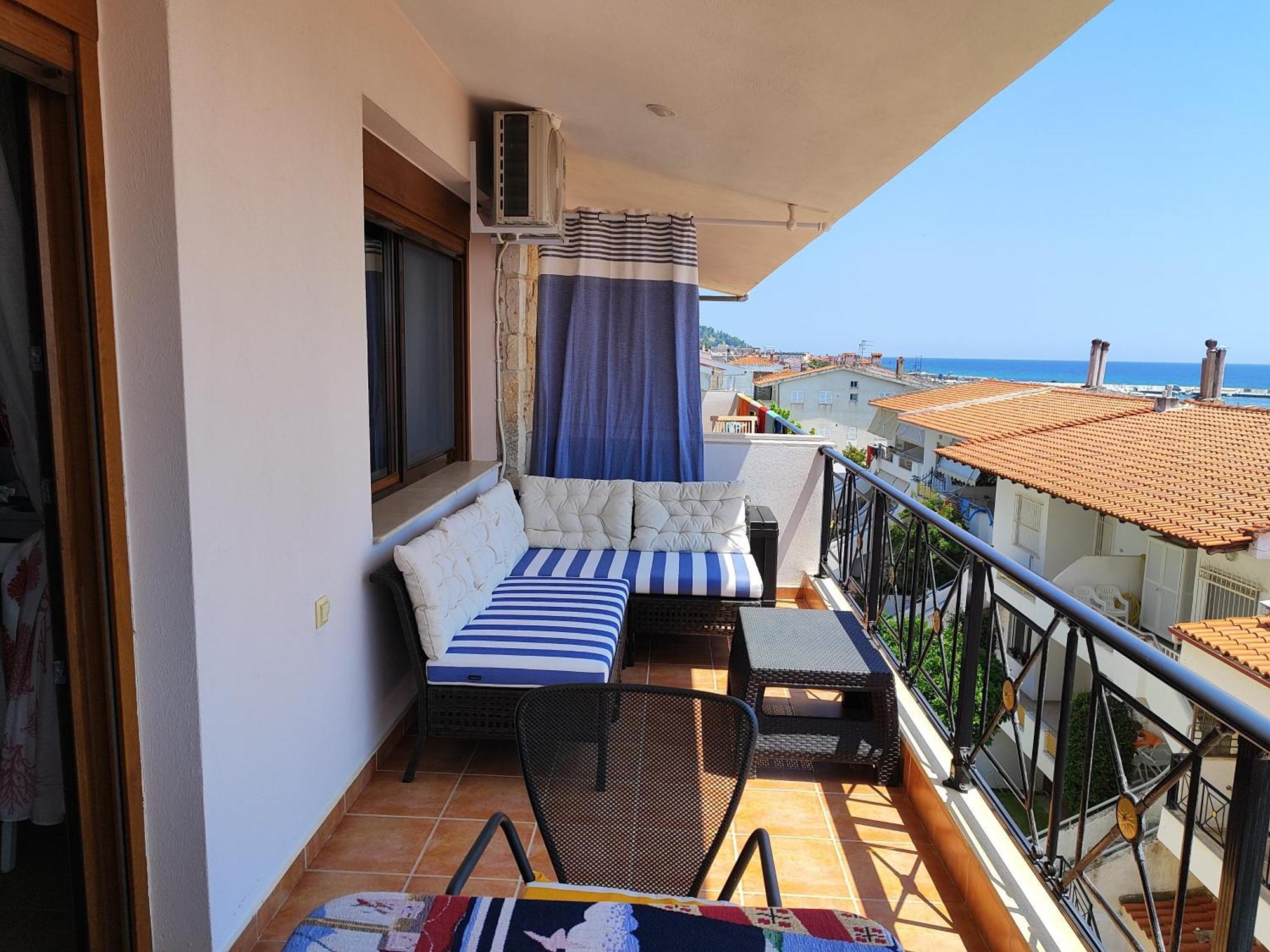 Navy Blue Apartment Nea Skioni Bagian luar foto